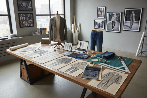 Men's clothing design workspace